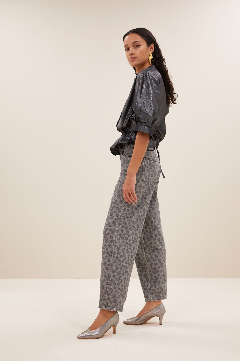 Blouses korte mouw zilver by-bar