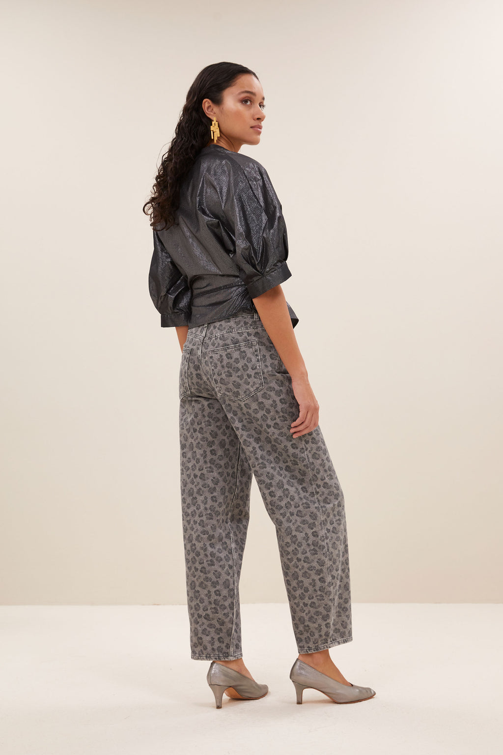 Blouses korte mouw zilver by-bar