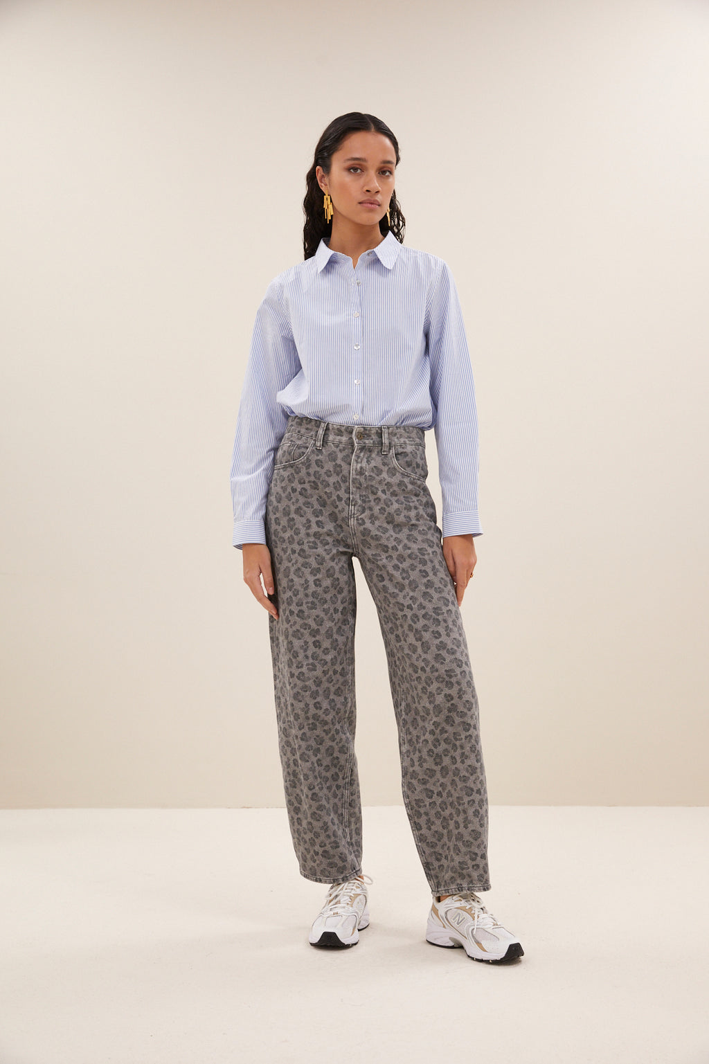 Blouses lange mouw blauw by-bar