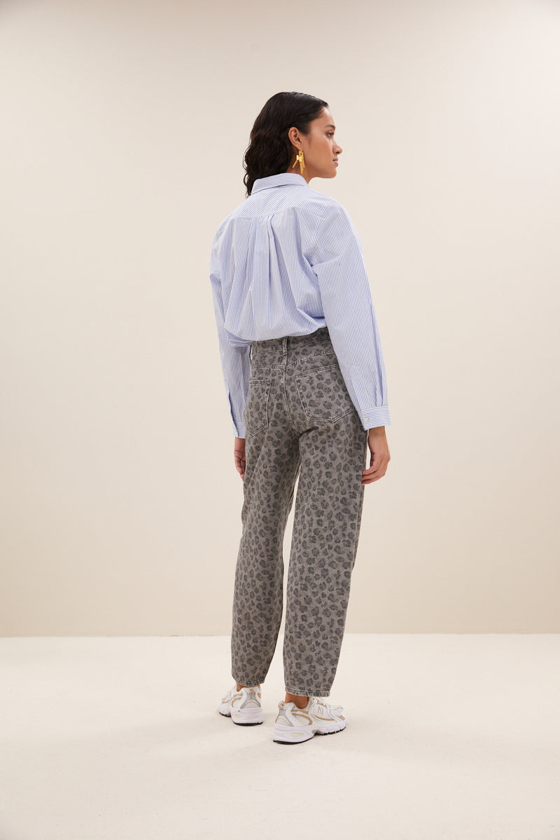 Blouses lange mouw blauw by-bar