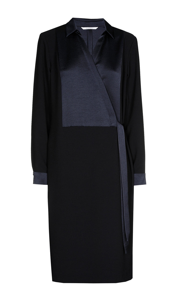 Jurken lange mouw navy Xandres