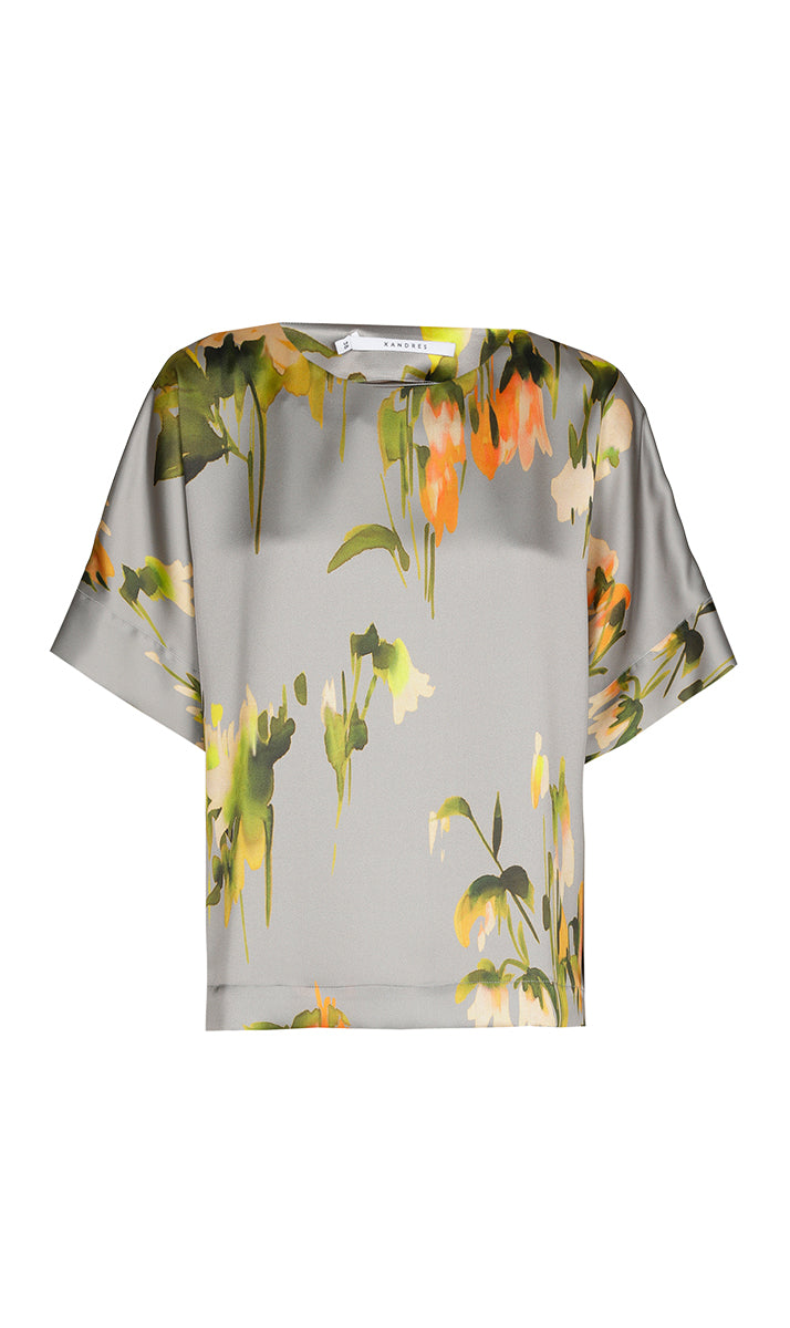 Blouses korte mouw grijs Xandres