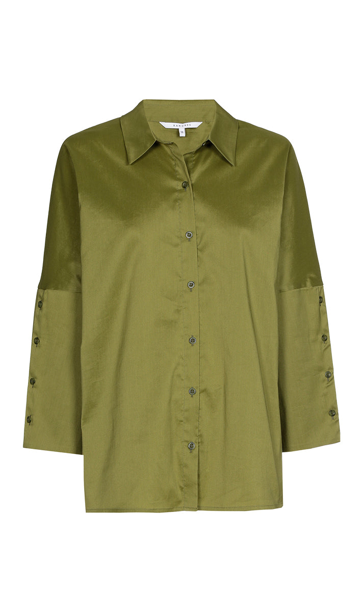 Blouses lange mouw groen Xandres