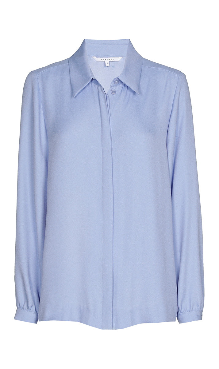 Blouses lange mouw blauw Xandres