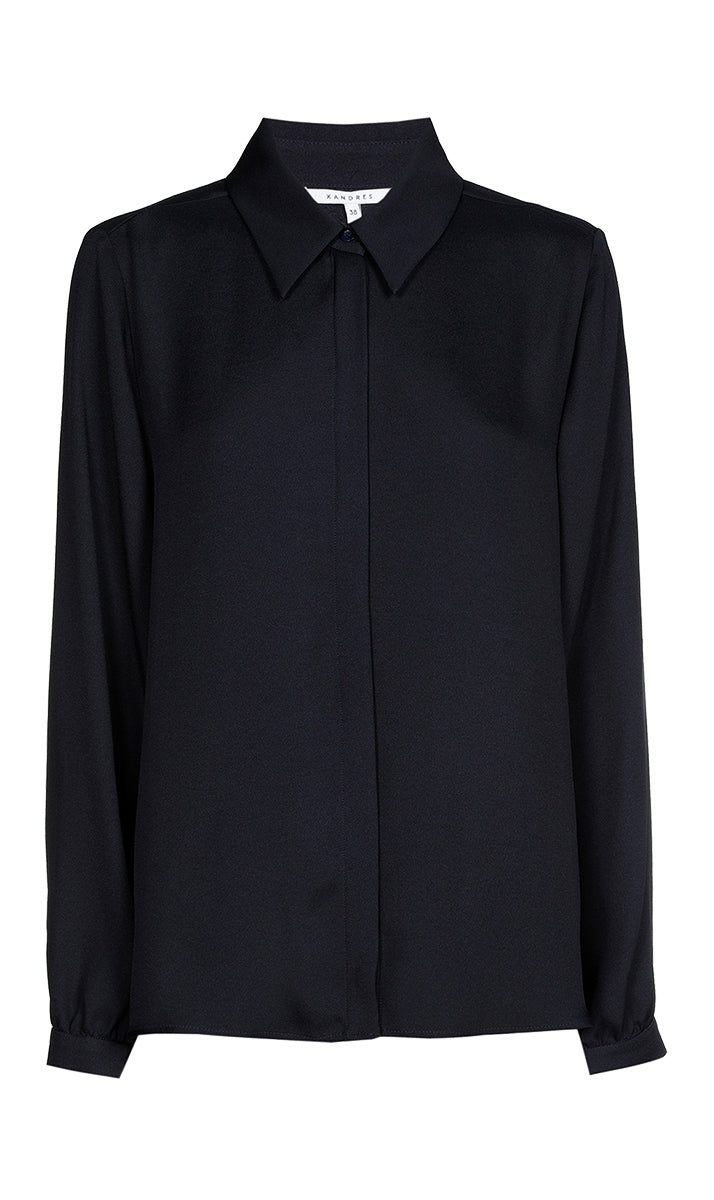 Blouses lange mouw navy Xandres