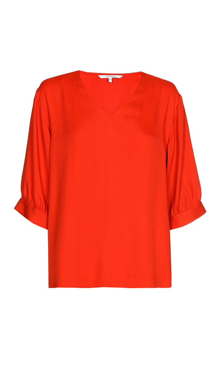 Blouses lange mouw rood Xandres