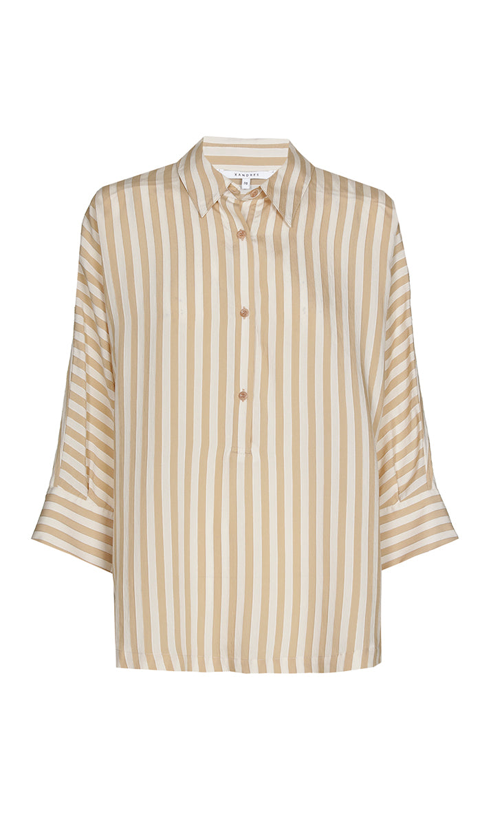 Blouses lange mouw bruin Xandres