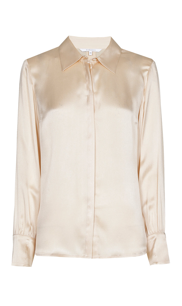Blouses lange mouw beige Xandres