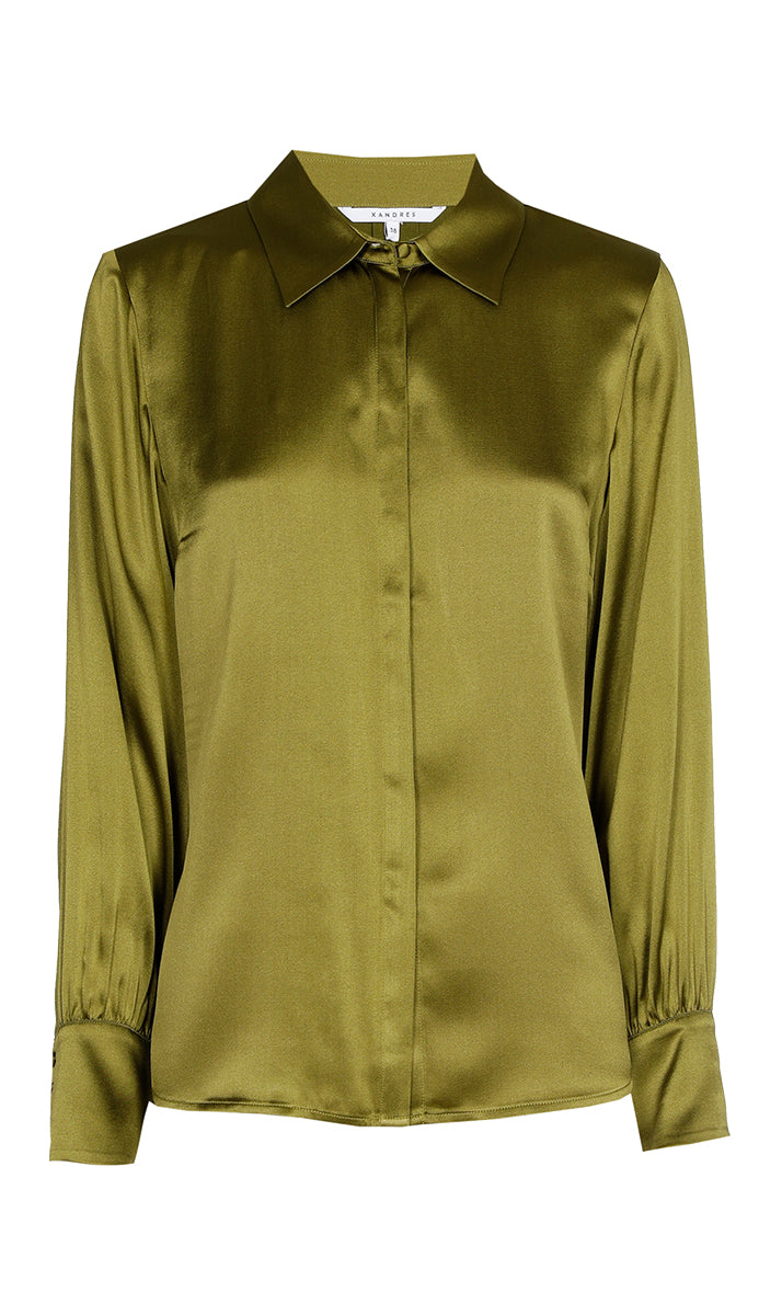 Blouses lange mouw groen Xandres