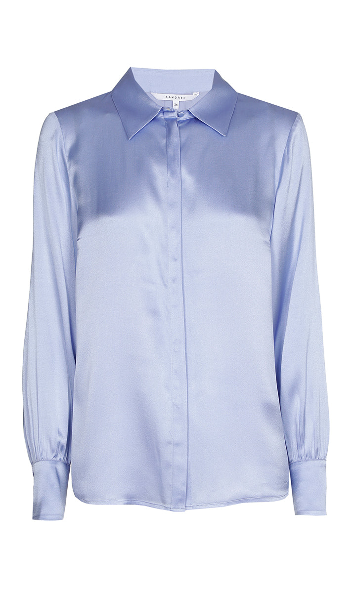 Blouses lange mouw blauw Xandres