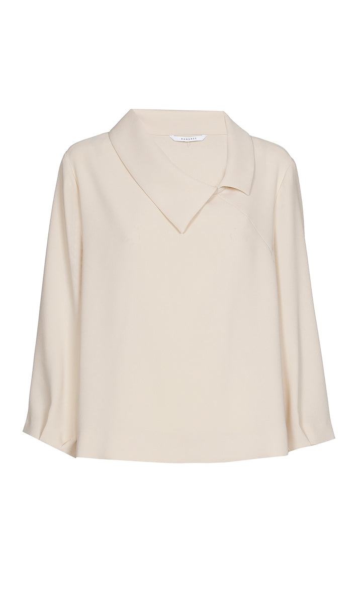Blouses lange mouw beige Xandres