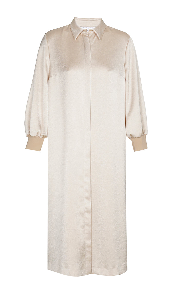 Jurken lange mouw beige Xandres Gold