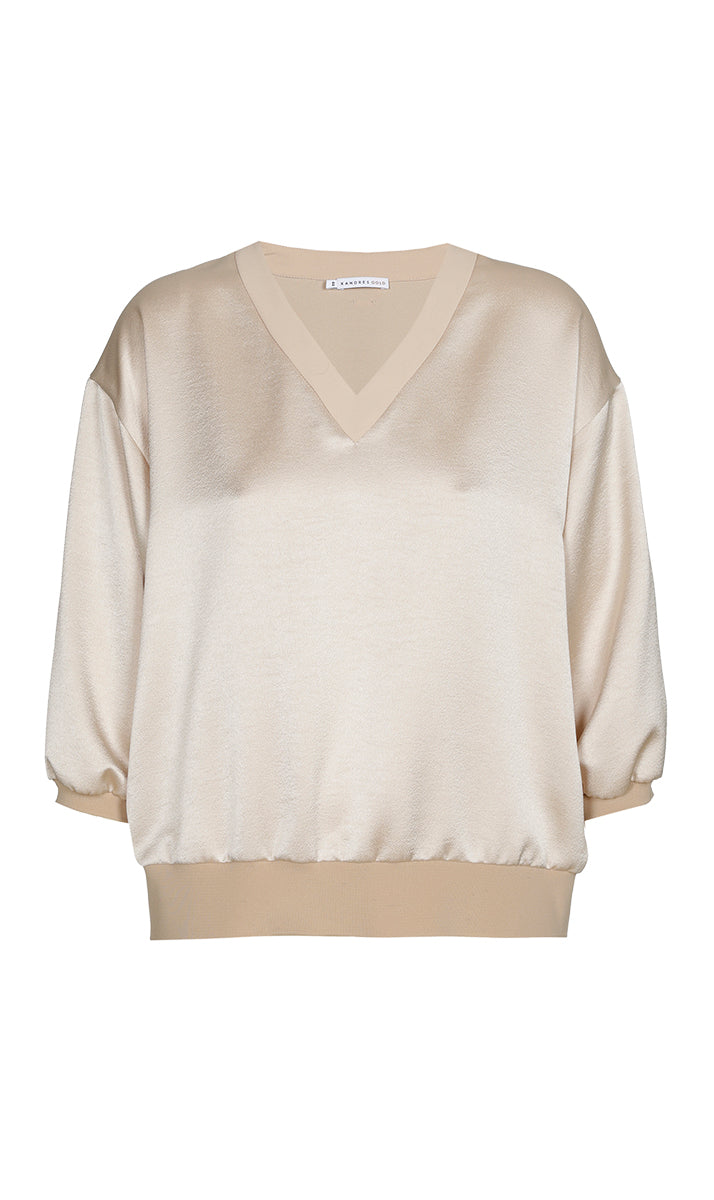 Blouses korte mouw beige Xandres Gold