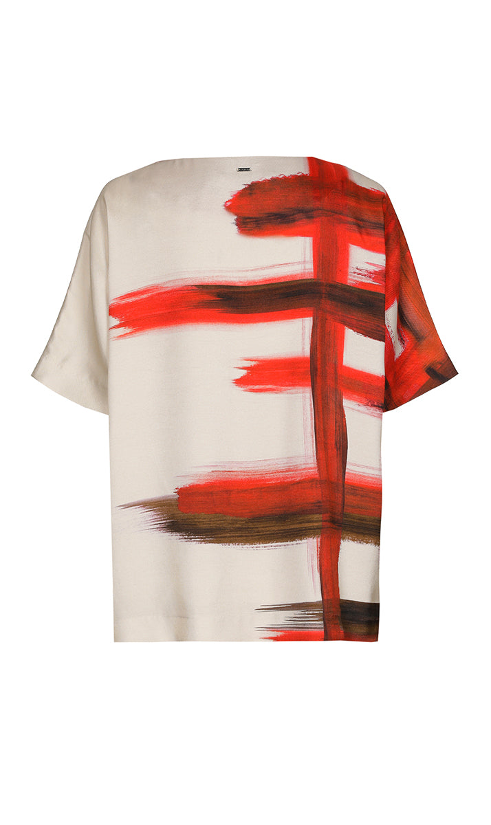 Blouses korte mouw rood Xandres