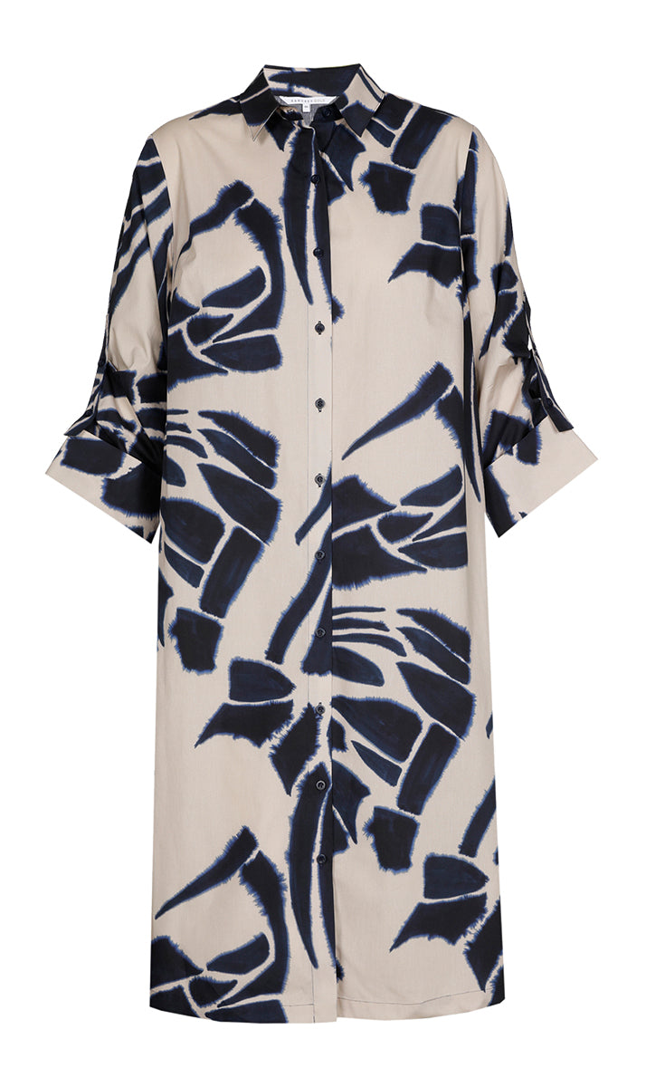 Jurken lange mouw blauw Xandres Gold