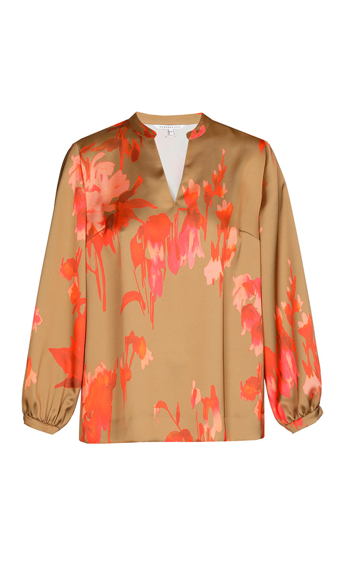 Blouses lange mouw bruin Xandres Gold