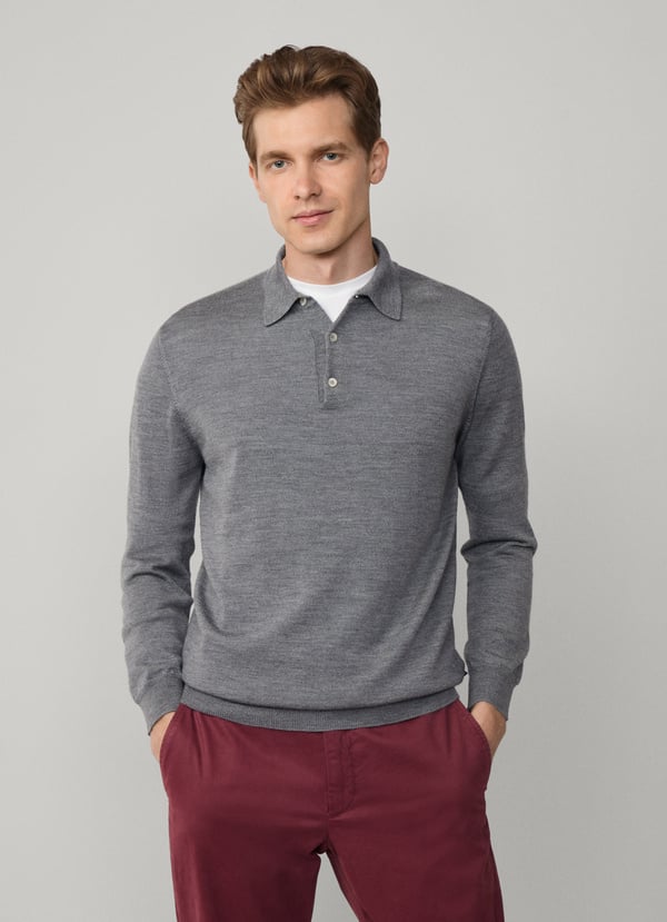 Polo's lange mouw grijs Façonnable