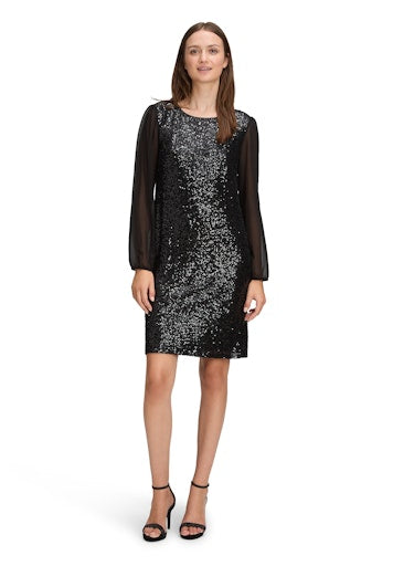 Jurken lange mouw zwart Betty & Co