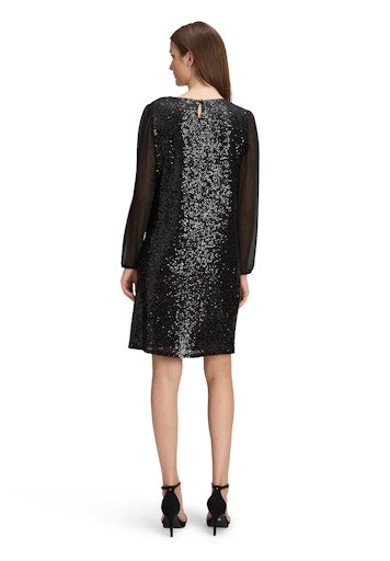 Jurken lange mouw zwart Betty & Co