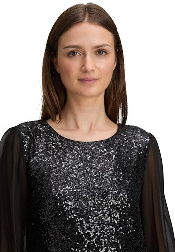 Jurken lange mouw zwart Betty & Co