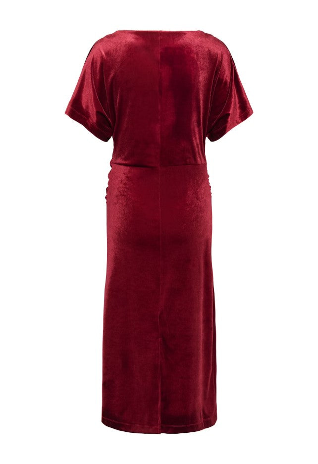 Jurken korte mouw bordeaux Soaked In Luxury