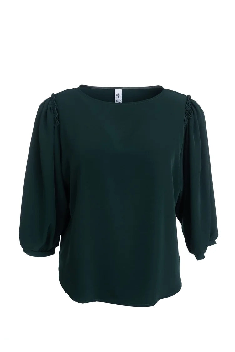 Blouses lange mouw groen Dame Blanche