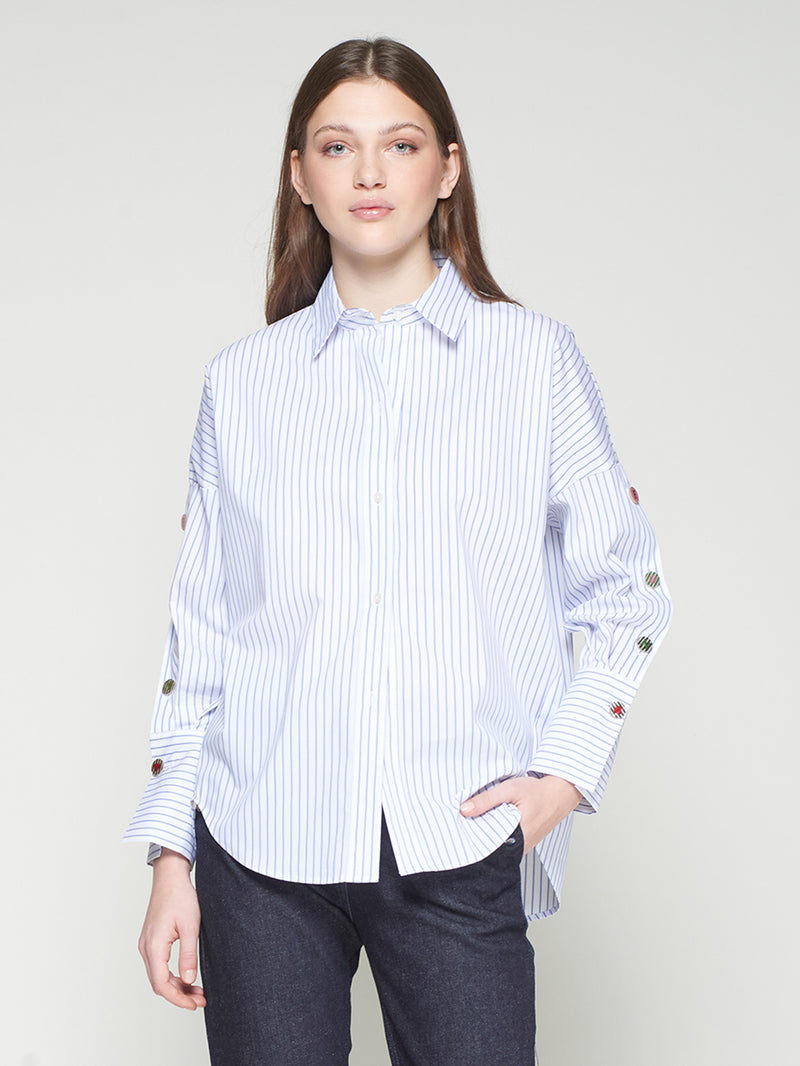 Blouses lange mouw blauw Vilagallo