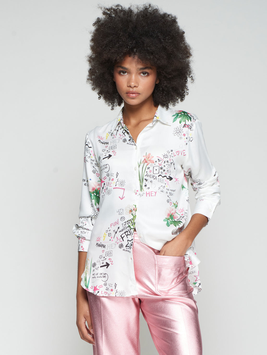 Blouses lange mouw wit Vilagallo