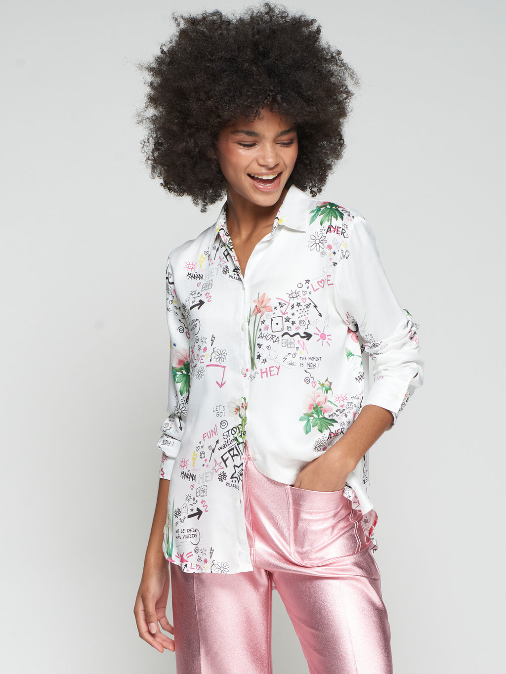 Blouses lange mouw wit Vilagallo