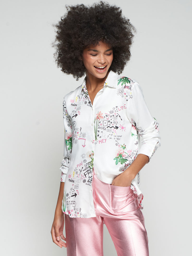 Blouses lange mouw wit Vilagallo