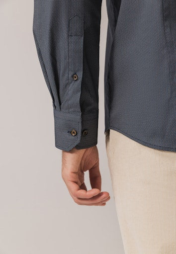 Hemden lange mouw blauw State of Art