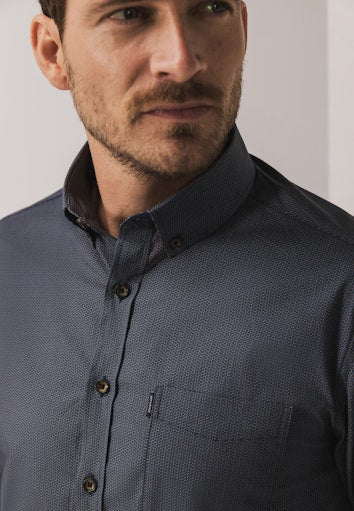 Hemden lange mouw blauw State of Art