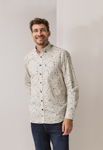 Hemden lange mouw blauw State of Art