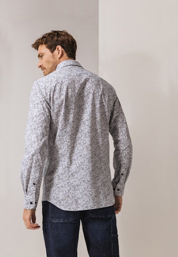 Hemden lange mouw blauw State of Art