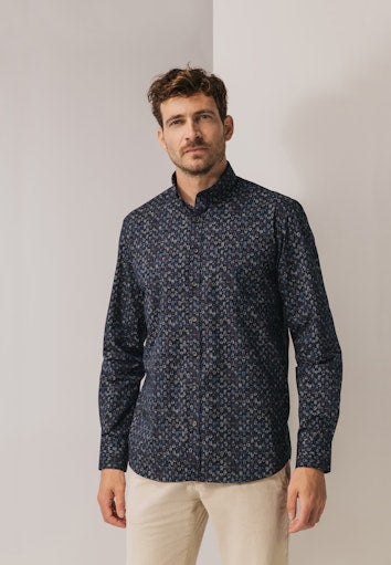 Hemden lange mouw blauw State of Art