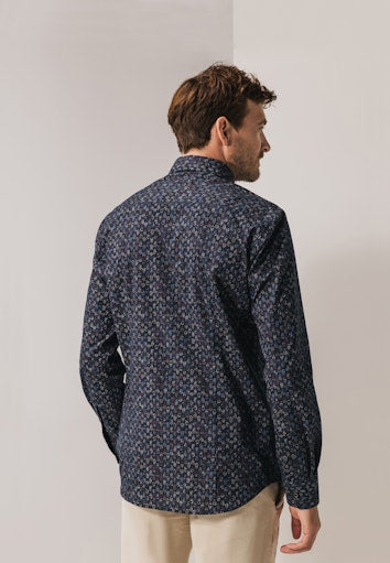 Hemden lange mouw blauw State of Art