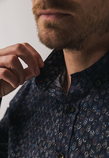 Hemden lange mouw blauw State of Art