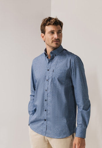 Hemden lange mouw blauw State of Art