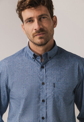 Hemden lange mouw blauw State of Art