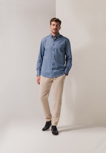 Hemden lange mouw blauw State of Art