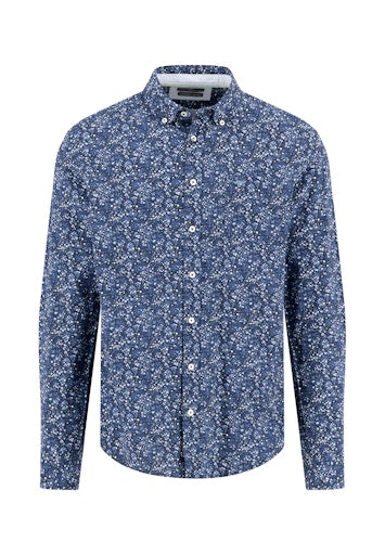 Hemden lange mouw blauw Fynch-Hatton