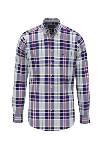 Hemden lange mouw blauw Fynch-Hatton