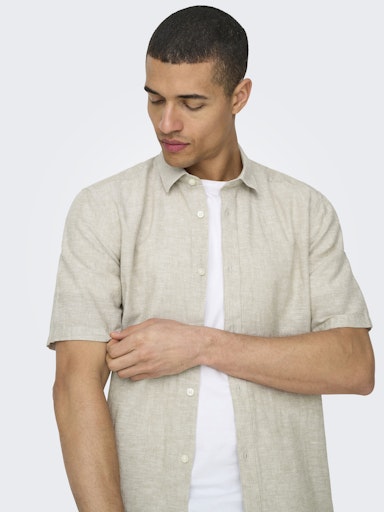Hemden korte mouw bruin ONLY&SONS