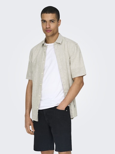 Hemden korte mouw bruin ONLY&SONS