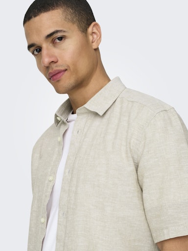 Hemden korte mouw bruin ONLY&SONS