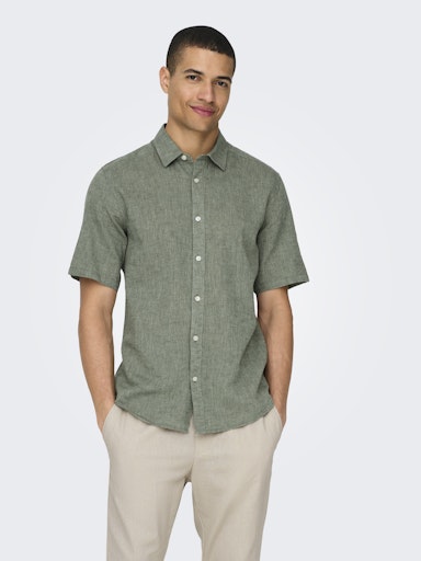 Hemden korte mouw bruin ONLY&SONS
