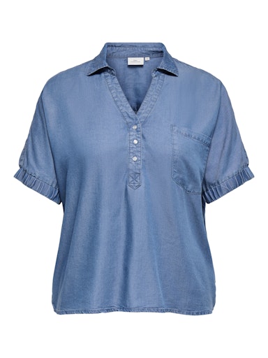Blouses korte mouw blauw ONLY Carmakoma
