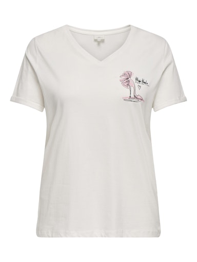 T-shirts korte mouw beige ONLY Carmakoma
