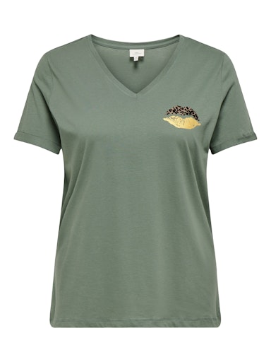 T-shirts korte mouw groen ONLY Carmakoma