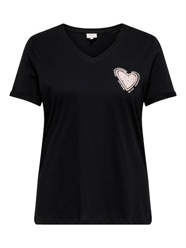 T-shirts korte mouw zwart ONLY Carmakoma